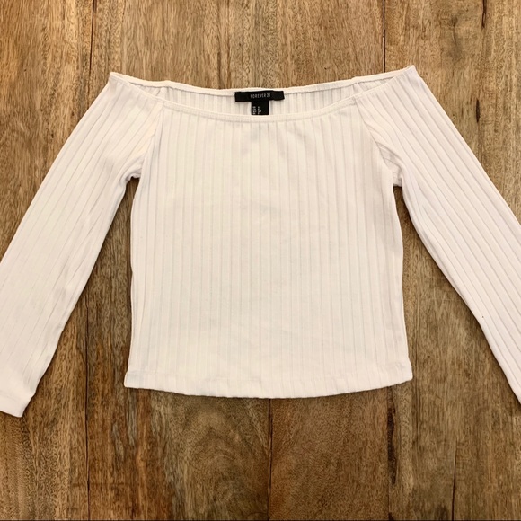 White Off-the-Shoulder Top - S - Forever 21 - Picture 1 of 4